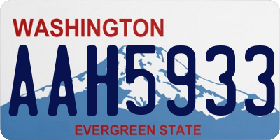 WA license plate AAH5933