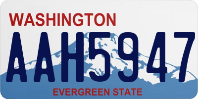 WA license plate AAH5947