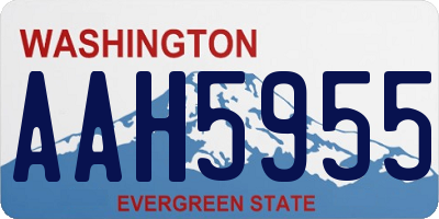 WA license plate AAH5955