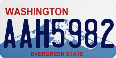 WA license plate AAH5982