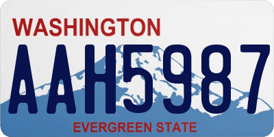 WA license plate AAH5987
