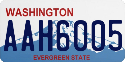 WA license plate AAH6005