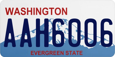 WA license plate AAH6006