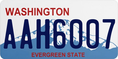 WA license plate AAH6007