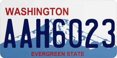 WA license plate AAH6023