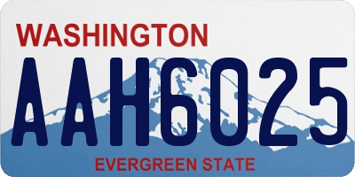 WA license plate AAH6025