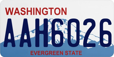 WA license plate AAH6026