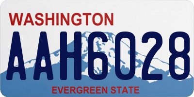 WA license plate AAH6028
