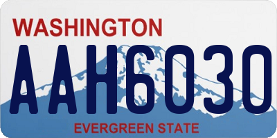 WA license plate AAH6030
