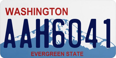 WA license plate AAH6041