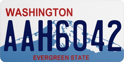 WA license plate AAH6042