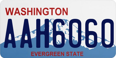 WA license plate AAH6060