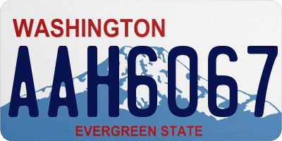 WA license plate AAH6067