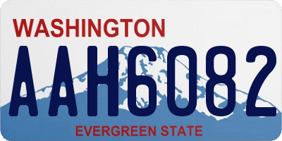 WA license plate AAH6082