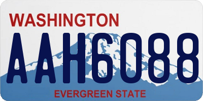 WA license plate AAH6088