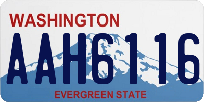 WA license plate AAH6116