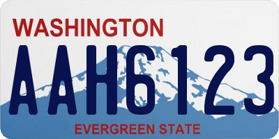 WA license plate AAH6123