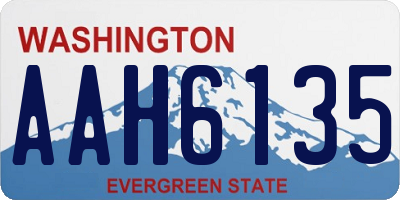 WA license plate AAH6135
