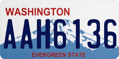 WA license plate AAH6136