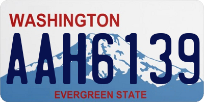 WA license plate AAH6139