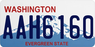 WA license plate AAH6160
