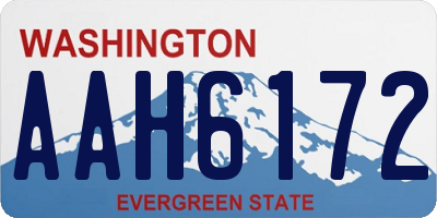 WA license plate AAH6172