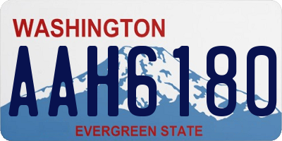 WA license plate AAH6180