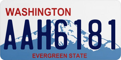 WA license plate AAH6181