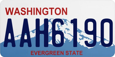 WA license plate AAH6190