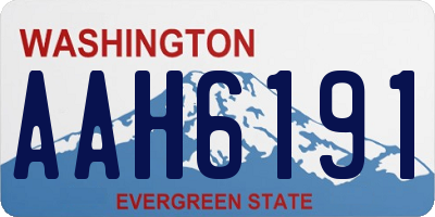 WA license plate AAH6191