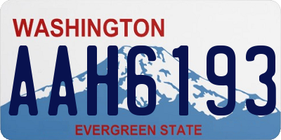 WA license plate AAH6193