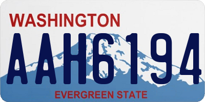 WA license plate AAH6194