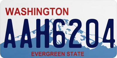WA license plate AAH6204