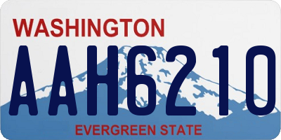 WA license plate AAH6210