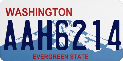 WA license plate AAH6214