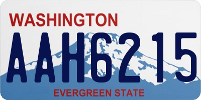 WA license plate AAH6215