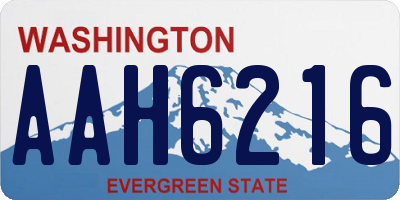 WA license plate AAH6216
