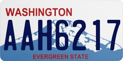 WA license plate AAH6217