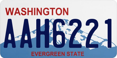 WA license plate AAH6221