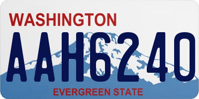 WA license plate AAH6240