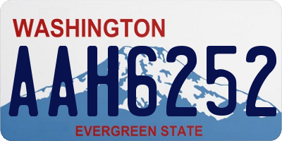 WA license plate AAH6252