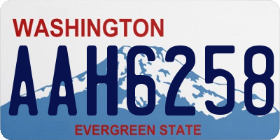 WA license plate AAH6258