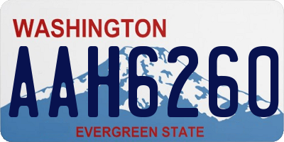 WA license plate AAH6260