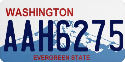 WA license plate AAH6275