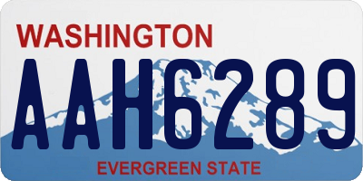 WA license plate AAH6289