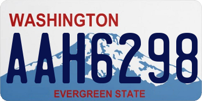 WA license plate AAH6298