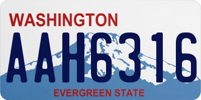 WA license plate AAH6316