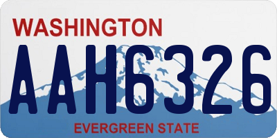 WA license plate AAH6326