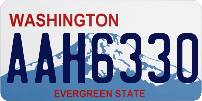 WA license plate AAH6330