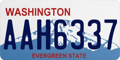 WA license plate AAH6337